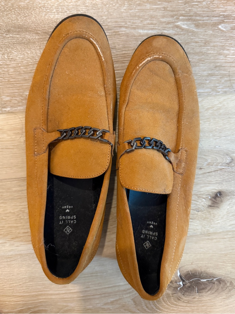 Vegan Suede Loafers - Tan